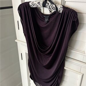 Moda International Deep Purple Drape Top S